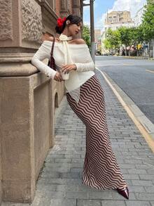 Siren Gaze 女士波浪条纹长款美人鱼裙 - 彩色 - 查看 8