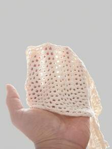 ROMWE Women's Hippie Vacation Sexy Hollow Out Spaghetti Strap Knit Tassel Hollow Knit Blouse - Apricot - View 5