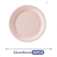 Bộ bát đĩa, khăn ăn và cốc dùng một lần màu hồng nhạt, phục vụ 20 người. Bộ đồ dùng tiệc dùng một lần này (bao gồm bát đĩa, khăn ăn và cốc) rất phù hợp cho các bữa tiệc sinh nhật, đám cưới và dã ngoại gia đình. - Xem 11