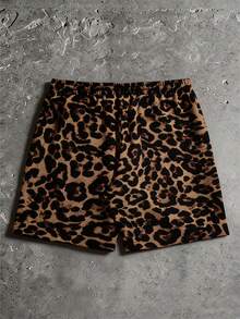 Manfinity VCAY Men Leopard Print Drawstring Waist Shorts Graphic Vacation Shorts, For Husband, Boyfriend Gifts - Multicolor - View 2