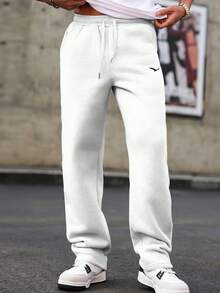 Manfinity CasualCool Men's Eagle Print Drawstring Waist Pocket Sweatpants - White - View 3