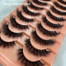 HBZGTLAD 10 Pairs Soft, Fluffy And Natural Long 3D Faux Mink Eyelashes Set For Makeup - Cat Eye Lashes - View 14