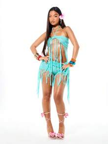 SUMWON WOMEN Women Sweater Pants - Blue - View 3