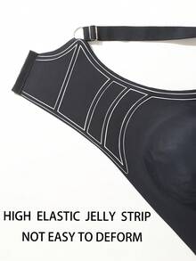 NudeFit 2pcs Set Minimalist Comfortable Seamless Jelly Adhesive Bra Gather Sexy Plus Size Lingerie Set - Black - View 4