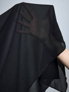 ROMWE Goth Metal Rivet Asymmetric Hem Maxi Skirt - Black - View 9