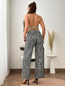 SHEIN QUẦN JEANS NỮ ỐNG RỘNG HỌA TIẾT DA - Nhiều màu - Xem 2