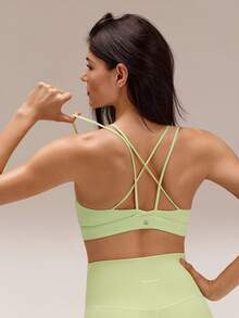 GLOWMODE FeatherFit™ 吊带露背运动文胸背心 低强度瑜伽日常健身 春夏 - 薄荷綠 - 查看 9