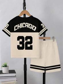 Conjunto de camisetas casuales de manga corta y cuello redondo con estampado de moda para adolescentes, versátil para el verano - Multicolor - Ver 2