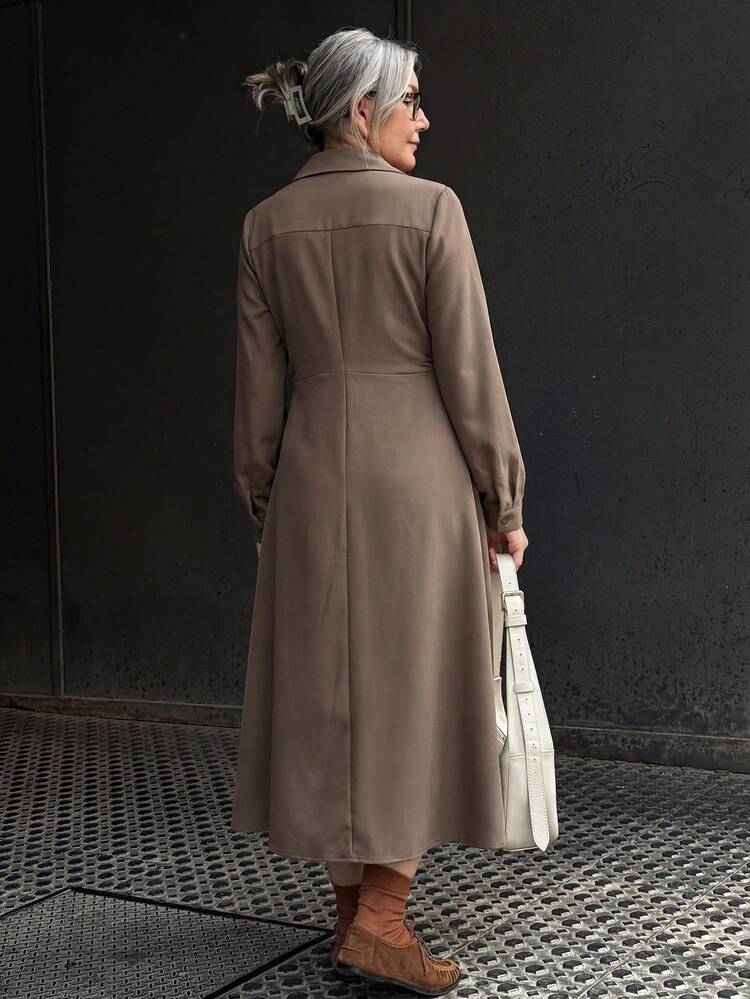 V-Neck Long Sleeve Dress For Women Maxi Dress Sundress