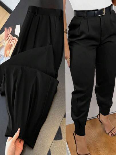 GlowEve CURVE Pantalones elegantes de traje burdeos con cintura ceñida para mujer de talla grande, pantalones graciosos para oficina, viajes, primavera, verano, fiestas, adecuados para graduación, Día de San Valentín, festival de música, Día de la Madre, Halloween, Acción de Gracias, Pascua, Día Nacional, gala, cita, boda, excursión al aire libre