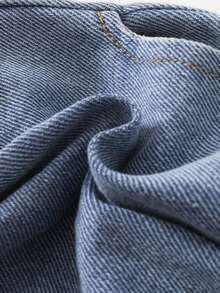 Quần short denim thường ngày cho bé gái, chất liệu nhẹ, kiểu dáng mới cho mùa hè, màu xanh nhạt, phong cách đường phố thoải mái, cạp chun co giãn, gấu quần xắn, chất vải cotton mềm mại, phù hợp cho mặc hàng ngày, dự tiệc, đi học, đi làm, bộ sưu tập mới Xuân/Hè 2026. - Rửa trung bình - Xem 4