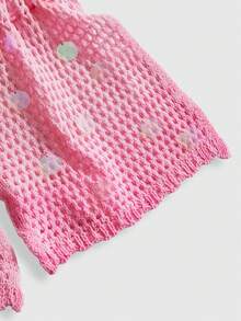 ROMWE Avant Women's Sexy Halter Gradient Sequin Knit Blouse, Suitable For Beach & Holiday - Pink - View 7