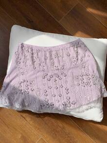 Comfortcana 女士派对装饰休闲百搭约会之夜外出迷你裙 - 淺灰紫 - 查看 2