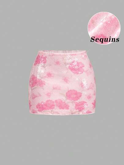 SHEIN MOD 女士时尚派对亮片迷你裙