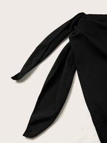 Swim Lushoire 大尺寸女裝側結遮陽裙 - 黑色 - 查看 5