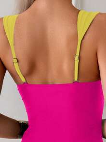 Swim Basics Women's Sexy Hollow-Out Solid Color One-Piece Swimsuit For Summer - Multicolor - View 5