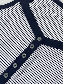 Glimmora Women's Button Design Striped Casual Versatile Camisole - Multicolor - View 4