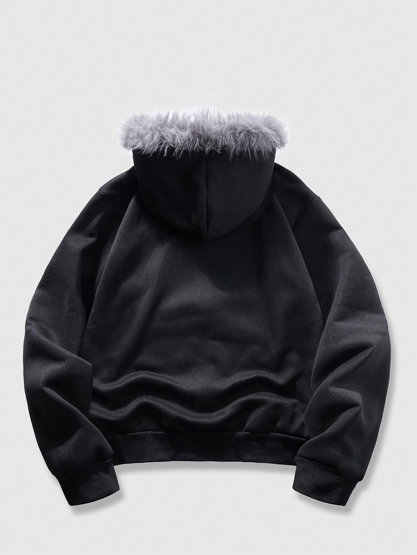 Our Spring Casual Graphic Men's Gothic Fluffy Angel Print Zip-Up