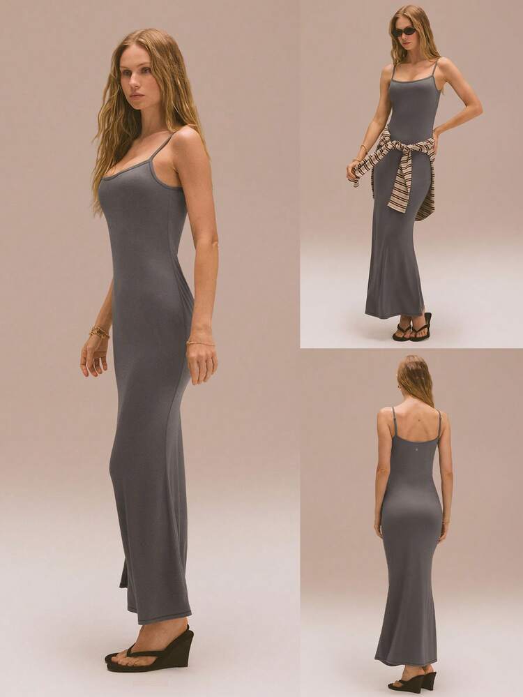 Modal Fishtail Maxi Slip Dress Adjustable Straps Daily Casual  Dress Party Dress Long Dress Prom Dress
