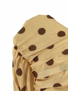 Lumalex 新款春夏波点网纱荷叶边优雅度假长裙 - 彩色 - 查看 12