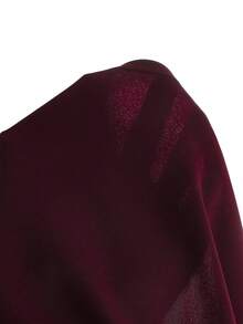 SHEIN Set Kasual 2 Potong untuk Anak Laki-Laki Usia Remaja, Kaos Lengan Pendek dan Celana Pendek dengan Motif Huruf - Burgundy - View 7