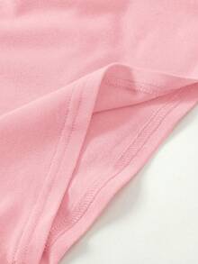 SHEIN Bộ áo liền quần màu xanh lá cây rộng rãi, thoải mái cho bé gái và mẹ, phù hợp mặc hàng ngày, đi nghỉ mát hoặc đi biển. - Hồng - Xem 6