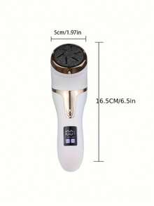Teckwe MT-510 电动磨脚器，电动磨脚锉，去茧器，带皮屑吸尘器，天然石英材质，速度可调，可磨脚跟，USB充电，防水，去除硬死皮，专业修脚工具套装，含3个磨头（配备1500mAh锂电池） - 彩色 - 查看 6