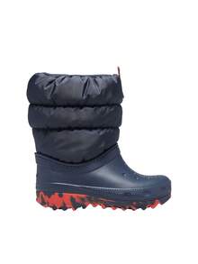 Crocs بوت كلاسيك كراش للأطفال مقاوم للماء مبطن ومبطن بالوسائد للاستخدام اليومي وعطلة نهاية الأسبوع والتنقل باللون الأزرق الداكن 207683-410 - الأسود - مشاهدة 1