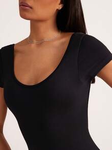 Hauture 无缝高弹力运动连体衣，瑜伽运动连体衣 - 黑色 - 查看 6