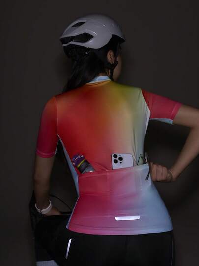 Exploreva 女士短袖骑行服 - 斑马纹