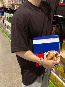 DAZY 男士純色圓領短袖休閒t恤 - 咖啡棕 - 查看 2