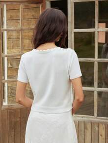 Gaivellea Women's Vacation Casual Floral Embroidered Knit Cardigan - Apricot - View 2