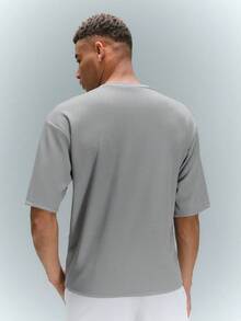Driftmere Men Casual Solid Drop Shoulder Tee For Summer - Grey - View 2