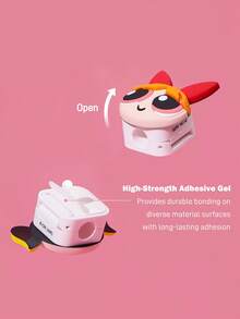 THE POWERPUFF GIRLS X SHEIN 3 Pcs Cute Magnetic Data Cable Storage, Data Cable Organizer, Storage Goodies - Multicolor - View 2