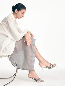 Mnmlis Women Heeled Sandals - Black and White - View 8