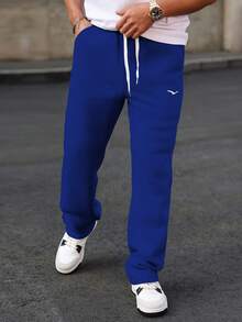 Manfinity CasualCool Men's Eagle Print Drawstring Waist Pocket Casual Sweatpants - Blue - View 5