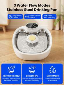 PETSIN Dispensador de agua automático inalámbrico para gatos - 88 onzas / 2.6 litros / 0.69 galones, con sensor de movimiento que detecta automáticamente el suministro de agua, ultra silencioso - Dispensador de agua para mascotas con batería - 2.6L - Ver 4