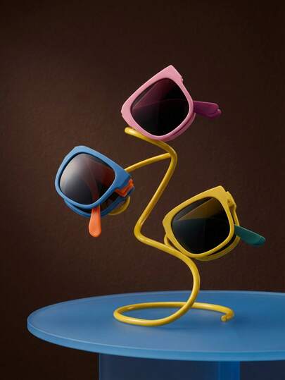 Joivida 1副夏季防晒折叠时尚眼镜，糖果色时尚眼镜，防晒防紫外线眼镜。