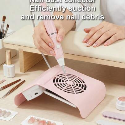 Teckwe Mini Nail Dust Collector With 2 Filter Bags, Compact & Portable, Suitable For Beginners, Ideal Gift For Christmas And Valentine's Day,USB Power Supply