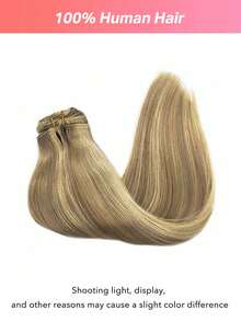 100% Real Human Hair 9PCS Straight Clip In Hair Extensions 148G 14-24 Inch Light Blonde Highlights Color Double Weft Invisible Clip Hair Extensions Remy Natural Human Hair For Women Girls Daily Use - S16/22A - View 4