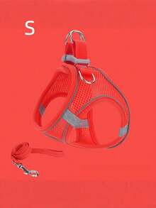 Dog Leash And Harness Set, All-Weather Mesh Material, Wearable Dog Harness, Suitable For Walks, Jogging, And Training, Suitable For Small To Medium-Sized Dogs. - Multicolor - View 12