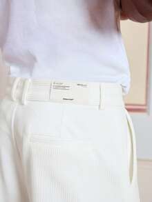 SWAVVY Quần dài nam thiết kế thời trang rộng rãi, đơn giản, màu trơn, thắt lưng xếp ly - trắng - Xem 4