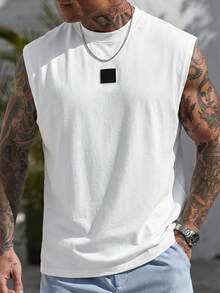 Manfinity Homme 男士舒适针织纯色圆领背心，适合休闲、办公、商务、日常约会、居家休闲、时尚派对、聚会等场合，可单穿或搭配休闲服饰，自用或送礼皆宜。 - 白色 - 查看 3