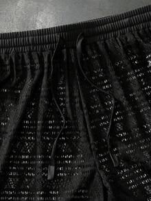 HIMLAND Pantalones rectos casuales de punto con cintura elástica holgada para hombres, uso diario de moda para jóvenes - Negro - Ver 7