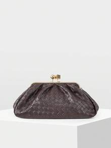 MOTF PREMIUM FASHION CLIP CLUTCH BAG, EXQUISITE PARTY PARTY AND DINNER BAG - coffee color - View 2