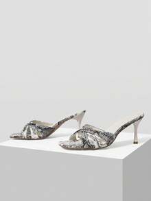 Mnmlis Women Heeled Sandals - Black and White - View 5