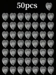 50 个重型透明粘性墙钩，心形塑料钩 - 无需钻孔即可轻松安装，适用于厨房和浴室收纳、墙壁储物架、夏季浴室装饰。 - 愛心掛鉤 - 查看 14