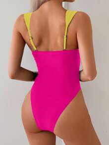 Swim Basics Women's Sexy Hollow-Out Solid Color One-Piece Swimsuit For Summer - Multicolor - View 2