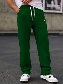 Manfinity CasualCool Men's Drawstring Waist Casual Everyday Sweatpants - Dark Green - View 5