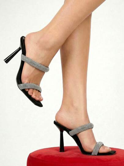 Glitzique 夏季新款时尚方头甜美高跟女士凉鞋